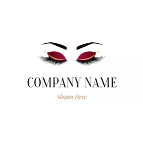 Makeup Logo Showy Eyebrow and Eyelash logo design