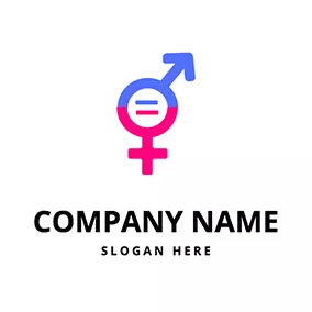Pink Logo Sign Arrow Symbol Gender logo design