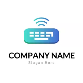Green Logo Signal and Keyboard logo design