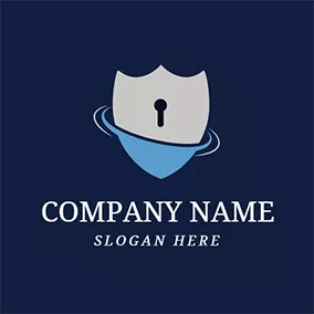 保险Logo Silver Shield and Black Key logo design