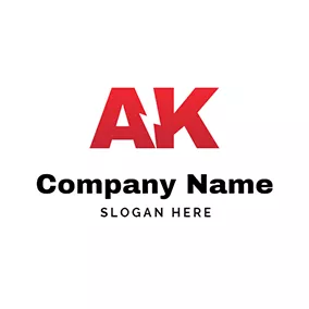 K Logo Simple A K and Lightning logo design
