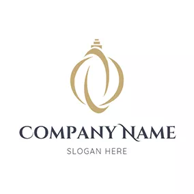 香水ロゴ Simple Abstract Brown Perfume Bottle logo design