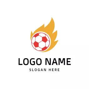 アメリカのロゴ Simple Afire Football logo design