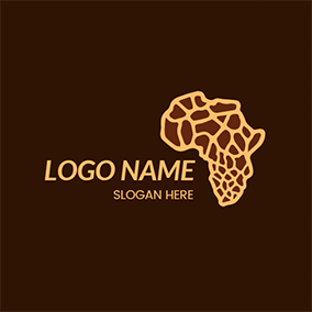 アフリカのロゴ Simple African Map Line logo design