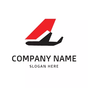Airport Logo Simple Airfoil and Airplane logo design