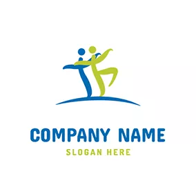 People Logo Simple and Abstract Dancer Zumba logo design