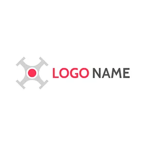 ドローン　ロゴ Simple and Abstract Gray Drone logo design