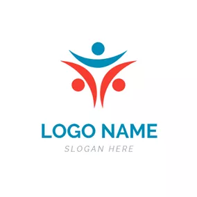 Logótipo De Multidão Simple and Abstract Person logo design