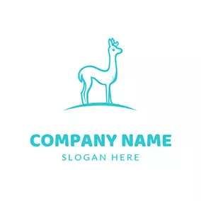 Design Logo Simple and Adorable Llama logo design