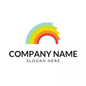 弓のロゴ Simple and Colorful Arc Rainbow logo design