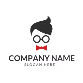 カットロゴ Simple and Cute Man Head logo design