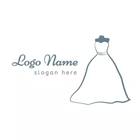 Logótipo De Casamento Simple and Elegant Wedding Dress logo design
