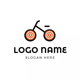 自転車乗りのロゴ Simple and Flat Bike logo design