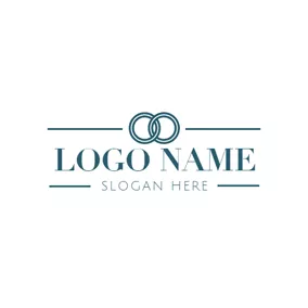 Logótipo Vinho Simple and Twined Rings logo design