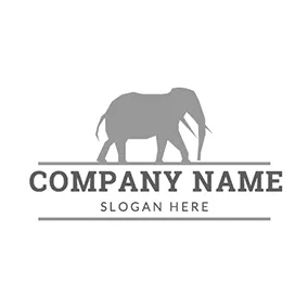 アフリカのロゴ Simple and Walking Mammoth logo design