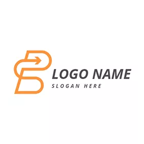 Pロゴ Simple Arrow Letter S P logo design
