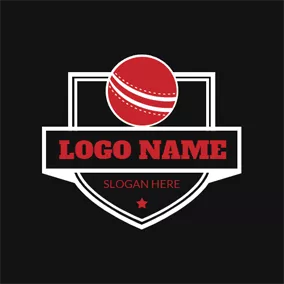 板球Logo Simple Badge and Cricket logo design