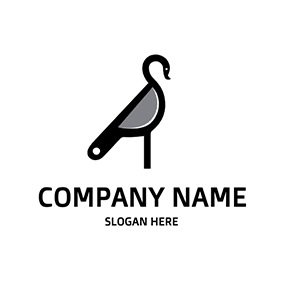   鳥のロゴ Simple Bird Knife Design logo design