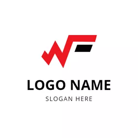 ビジネスロゴ Simple Black and Red W Monogram logo design