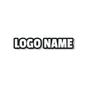 タイポグラフィロゴ Simple Black and White Font Style logo design