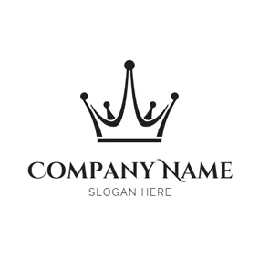 王室logo Simple Black and White Royal Crown logo design