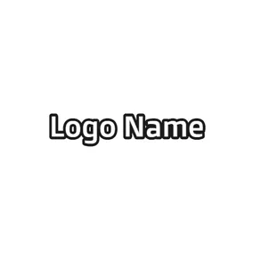 かっこいい文字のロゴ Simple Black and White Text logo design