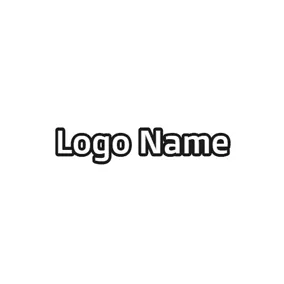 Facebook Logo Simple Black and White Text logo design