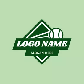 垒球 Logo Simple Black Badge and Softball logo design