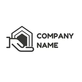 門 Logo Simple Black Building logo design