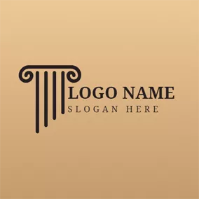 Legal Logo Simple Black Court logo design