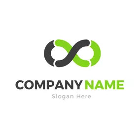 Corporate Logo Simple Black Infinity logo design