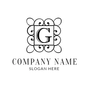 アルファベットロゴ Simple Black Letter G logo design