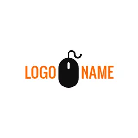 Logotipo De Clic Simple Black Mouse logo design