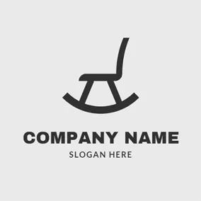 Comfortable Logo Simple Black Rocking Chair logo design
