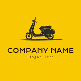 Motorbike Logo Simple Black Scooter logo design