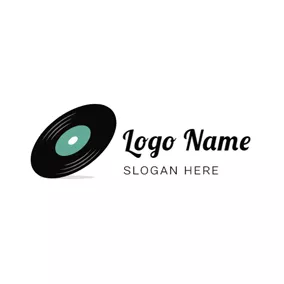 エンターテインメントロゴ Simple Black Vinyl logo design
