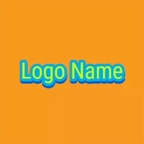 Name Logo Simple Blue and Green Stylish Font logo design