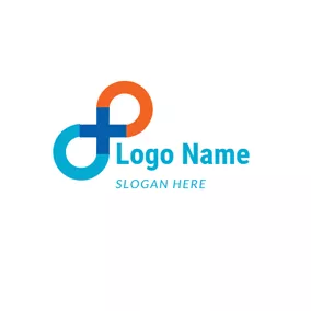 Unendlich Logo Simple Blue and Yellow Infinity logo design