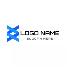 研究室　ロゴ Simple Blue Dna Icon logo design