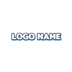 Font Logo Simple Blue Glow Wordart logo design