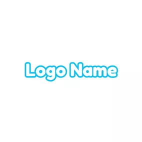 Logotipo De Facebook Simple Blue Outlined Wordart logo design