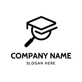 Shape Logo Simple Book Magnifier Search logo design