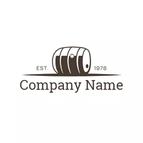 Logotipo De Cerveza Simple Brown Cast Barrel logo design
