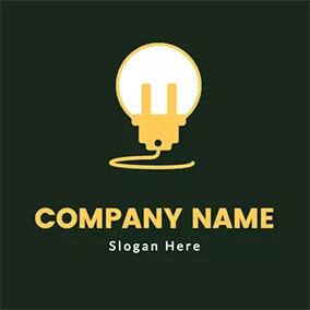 插头logo Simple Bulb and Plug logo design