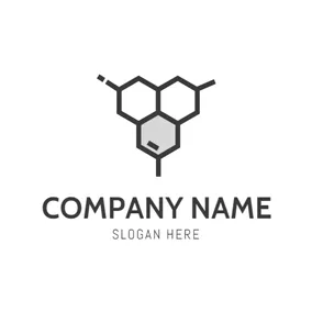 化学　ロゴ Simple Chemical Molecular Structure logo design