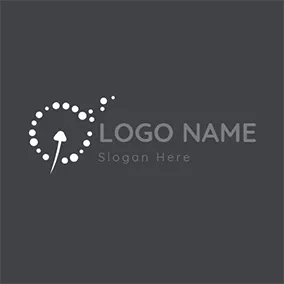 Logótipo De Dente-de-leão Simple Circle and Abstract Dandelion logo design