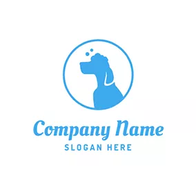 Logotipo De Animal Simple Circle and Cute Dog logo design