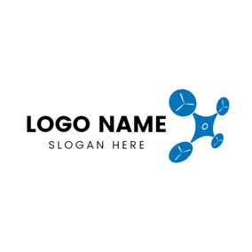 Aircraft Logo Simple Circle and Drone logo design