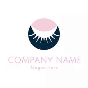 Logótipo De Pestanas Simple Circle and Eyelash logo design