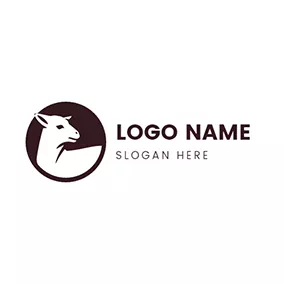 Emblem Logo Simple Circle and Lamb logo design
